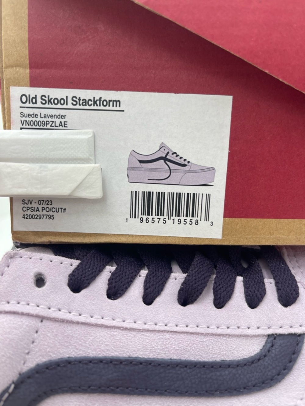 Vans Old Skool Stackform Platform Suede Lavender Sneakers VN0009PZLAE NIB - Picture 14 of 16